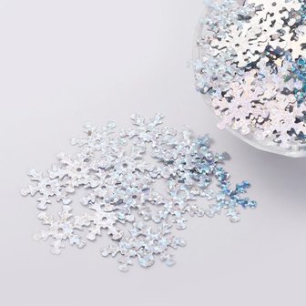Kerst confetti strooimix ijskristal zilver