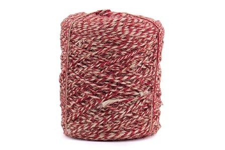 Hennep touw twisted rood 3.5 mm dik 10 meter