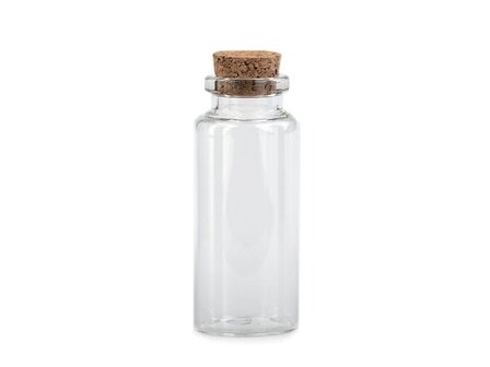 Glazen flesje met kurk 7 cm