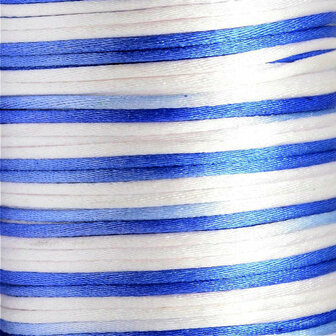 Satijnkoord 2 mm blauw wit tinten verloop